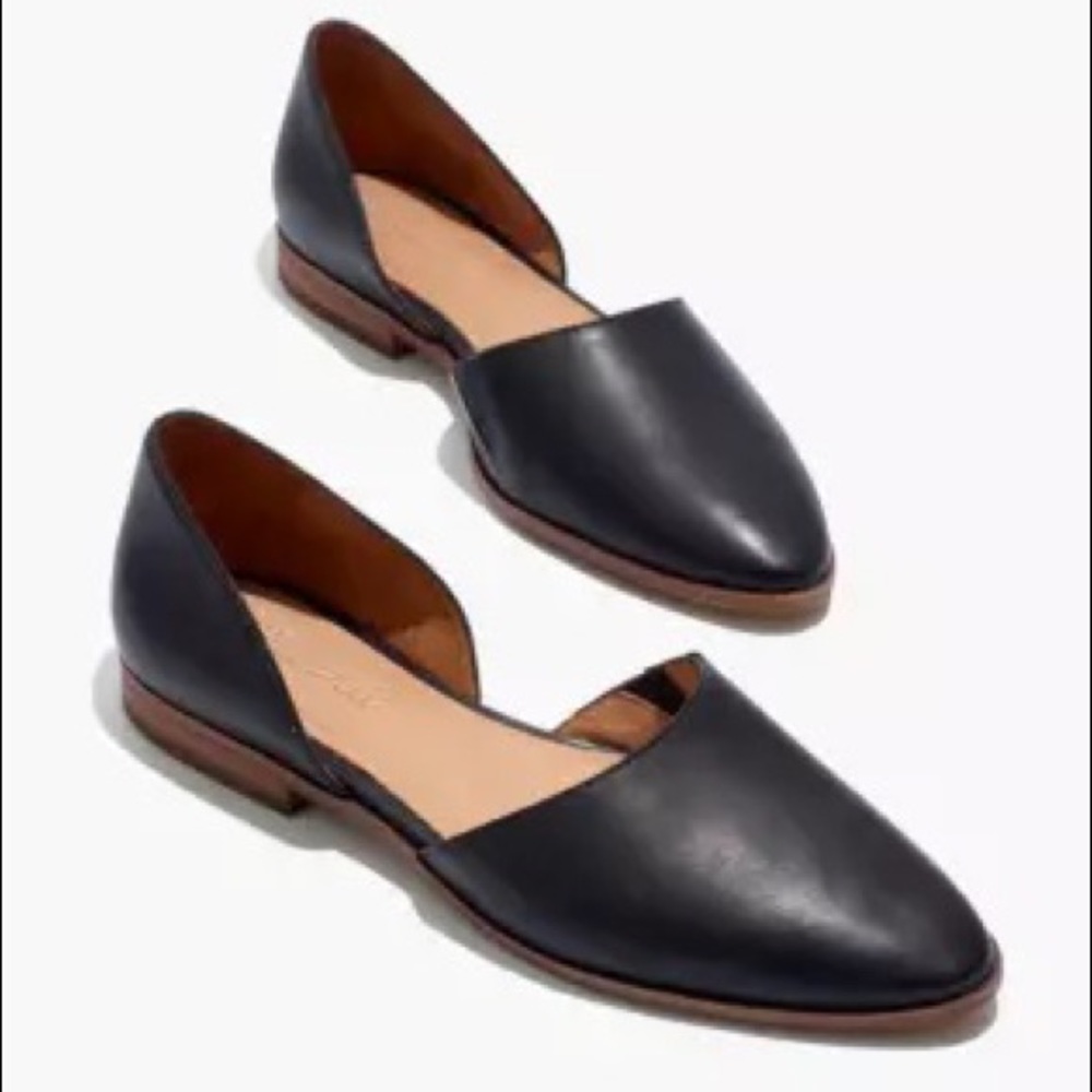 NWT Madewell The Marisa D’Orsay Flat in Black Leather